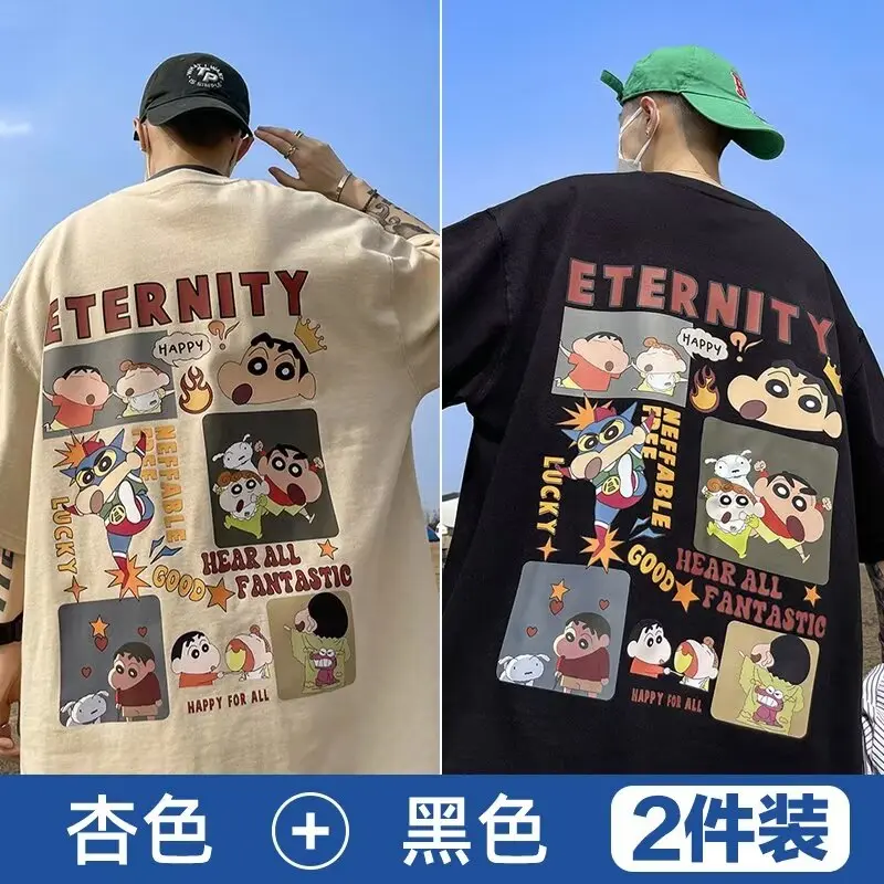 American heavyweight short-sleeved T-shirt summer trendy couple oversize cartoon loose top