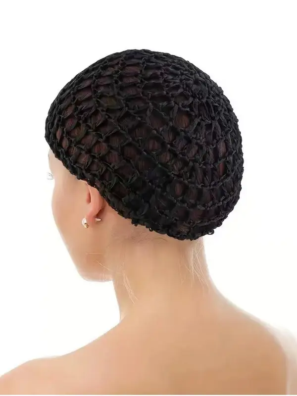 Solid Color Hollow Out Design Net Hats, Casual Elastic Brown Hair Cap for Women, Fashionable Hair Net Accessories for Daily Wear 6