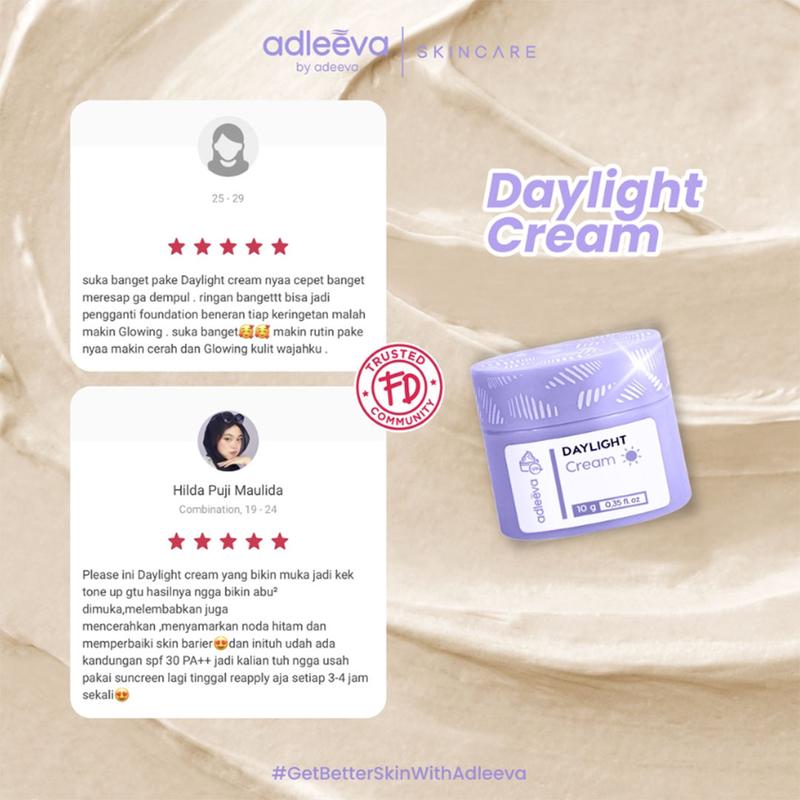 Adleeva Skincare Daylight Cream Krim Siang Spf 30 Perawatan Wajah Kulit Kering Sensitif 3