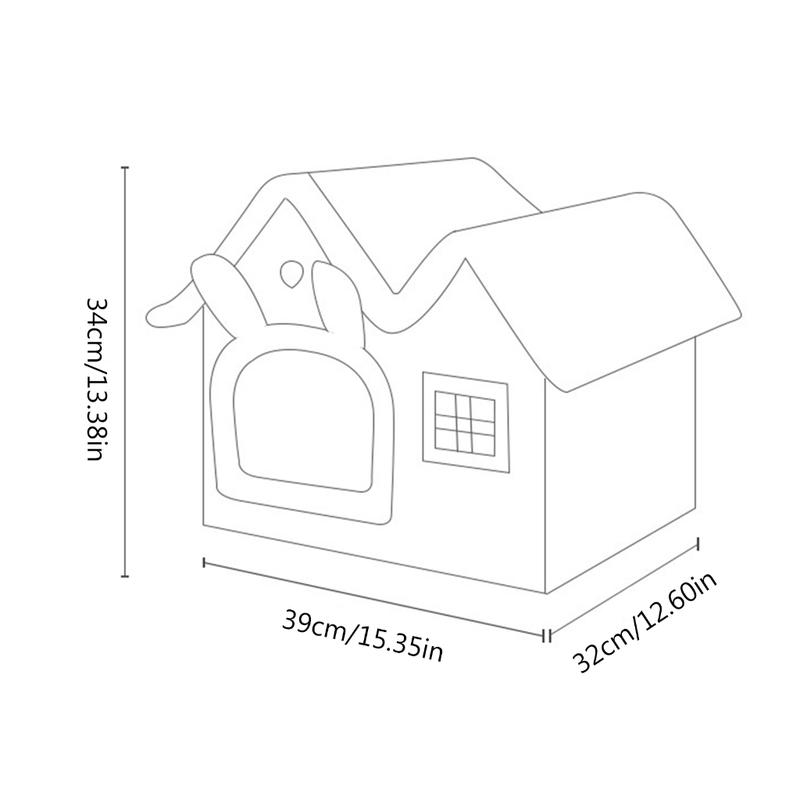 Product Introduction of Breathable Warm Velvet Pet Bed House Cute Detachable Washable Soft Cushions Kennel for Small Dog Cats Pet Supplies 0