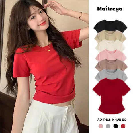 Áo Thun Nữ Babytee Nhún Eo Cá Tính Mẫu Mới Hót Đủ Màu Basic Chất Liệu Cotton Mịn Co Dãn Fit Dáng Đẹp m19