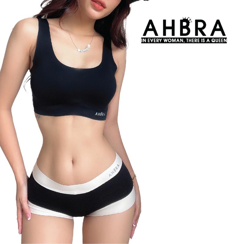 Quần Lót Nữ Cotton Cao Cấp Tơ Viscose AHBRA SQ01 Dáng Boxer Đùi Cạp Cao Hạn Chế Lộ Viền Phù Hợp Cả Bigsize, Bầu, Sau Sinh Women Đen
