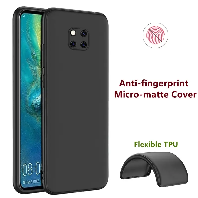 For Huawei Mate 20 Pro LYA-L29 L09 L0C Flexible TPU Minimalism Silicone Cover Fine Matte Finish Coating Anti-fingerprint Jelly Case