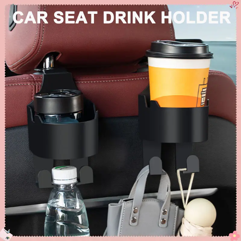 1PC Car Seat Back Water Cup Holder Car Seat Drink Holder with Hook Car Headrest Storage Organizer Phone Hanger