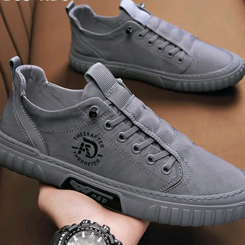 (Cod Bayar Di tempat) Sepatu Sneakers Slip On Pria Kasual Formal Informal Terbaru A-15  Shoes Fashion Korea Kekinian Traveling Outdoor Laki Laki Keren Canvas Sneaker Black 2