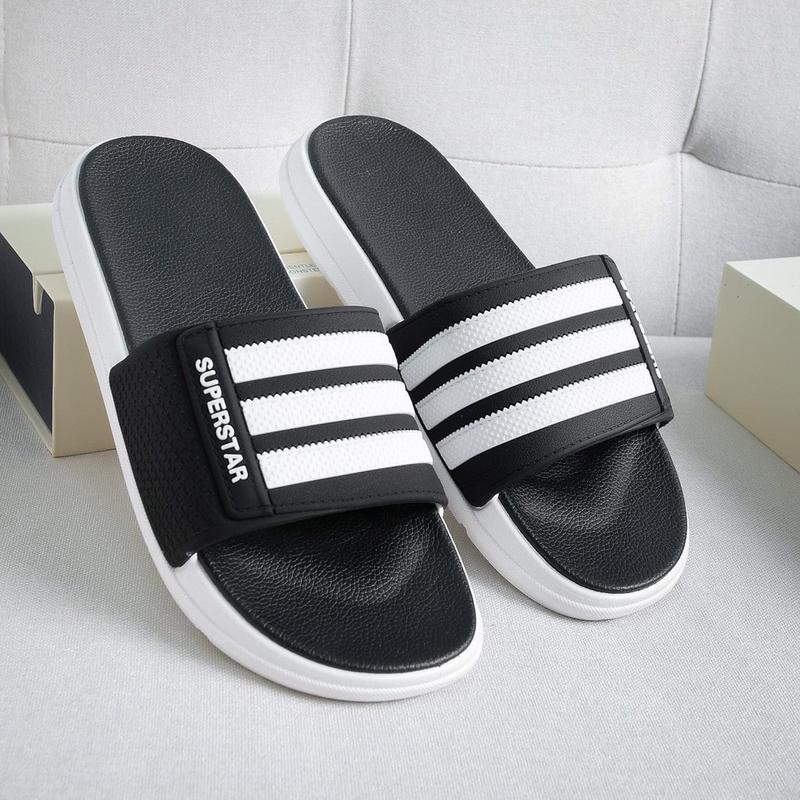 Dép Quai Ngang Nam Nữ Đúc Nhựa Dẻo, Dép Đôi Siêu Bền Đẹp Êm Chân Họa Tiết Kẻ Sọc Slipper DéP