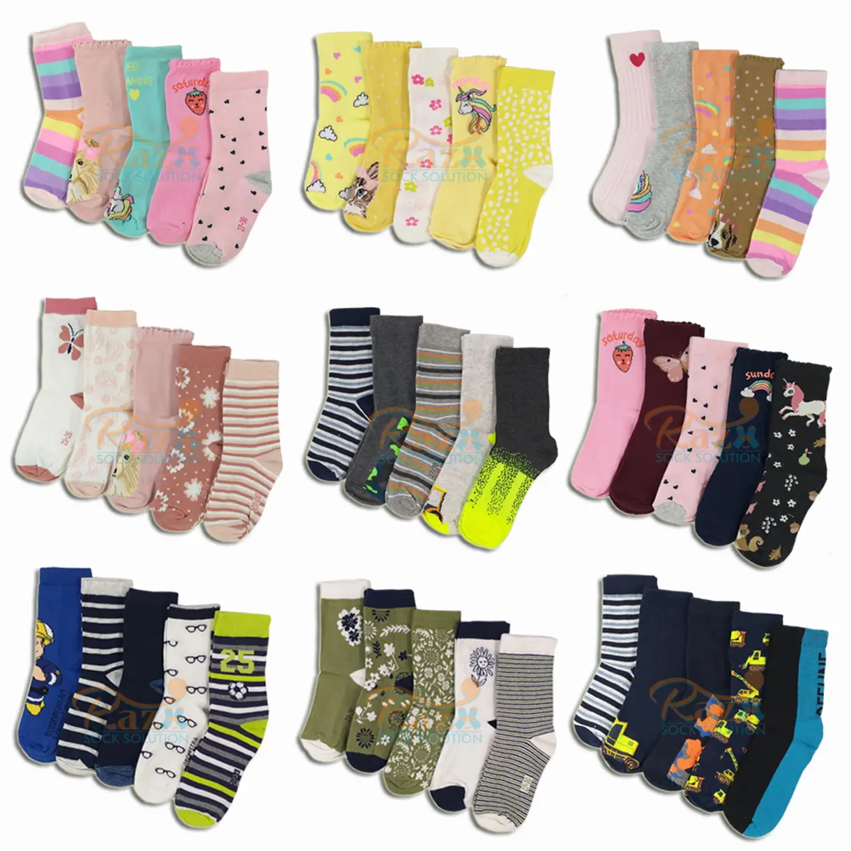 [ 6 PASANG ] KAOS KAKI PANJANG ANAK MOTIF UKURAN TK/SD Sd Fashion