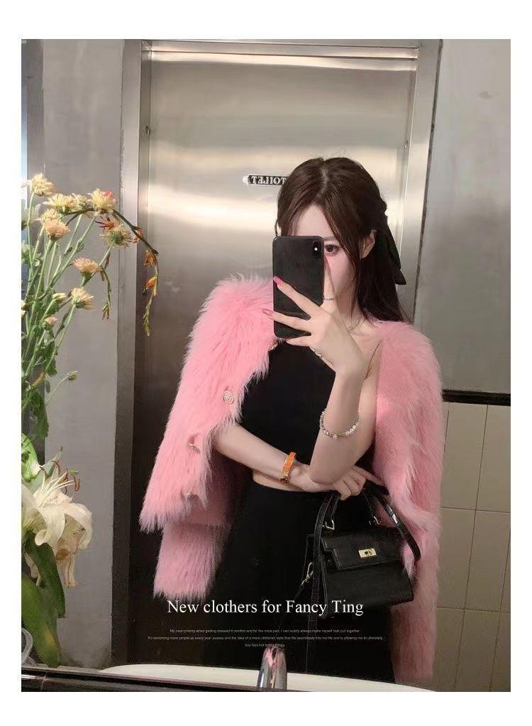 Product Introduction of Áo Khoác Len Cardigan Dệt Kim, Len Giống Lông Chồn, Dành Cho Nữ, Quần Áo Mùa Thu Và Mùa Đông, Dày Dặn, Hàng Mới Về, Ngắn, Ngắn, Mềm Mại Và Nếp, Sản Phẩm Châu Âu Phổ Biến Năm 2025 21