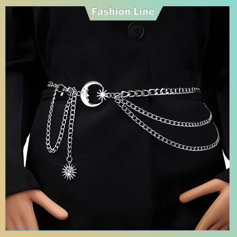  Thắt Lưng Nữ Dây Chuyền Xích Nhiều Lớp Mặt Trăng Và Mặt Trời Thắt Lưng Váy Đơn Giản Phụ Kiện Dây Chuyền Xích Hàng Mới Về Fashionaline Q2 