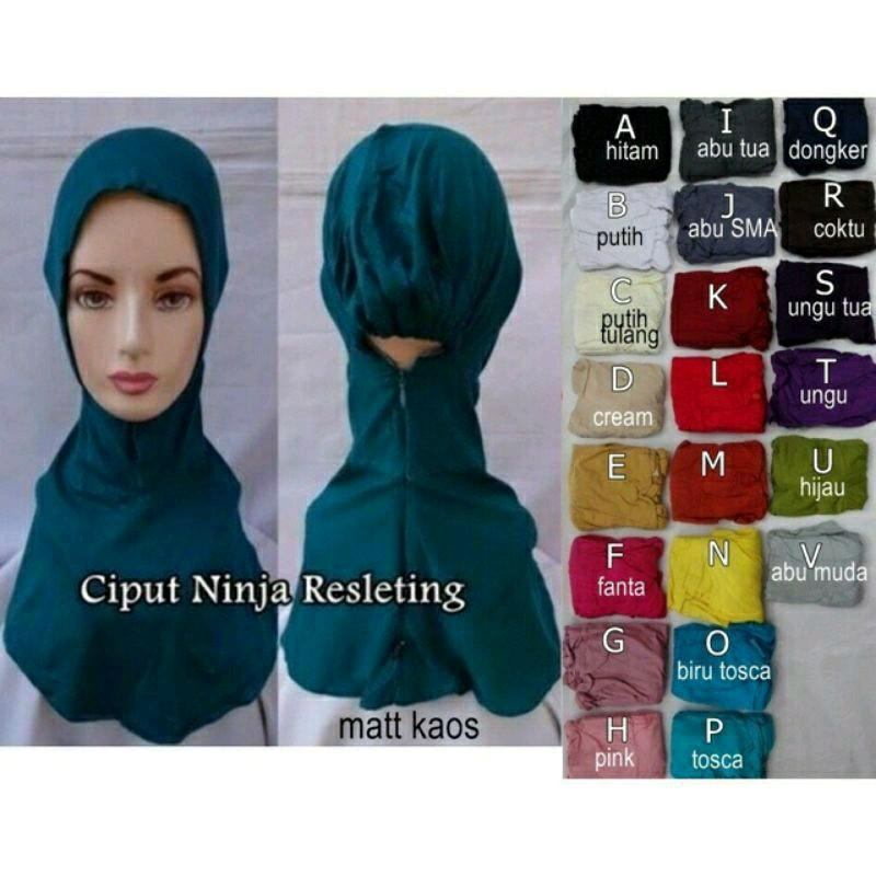 Ciput Ninja Resleting Premium Antem Adem Basic Malay Santai Jilbab 4