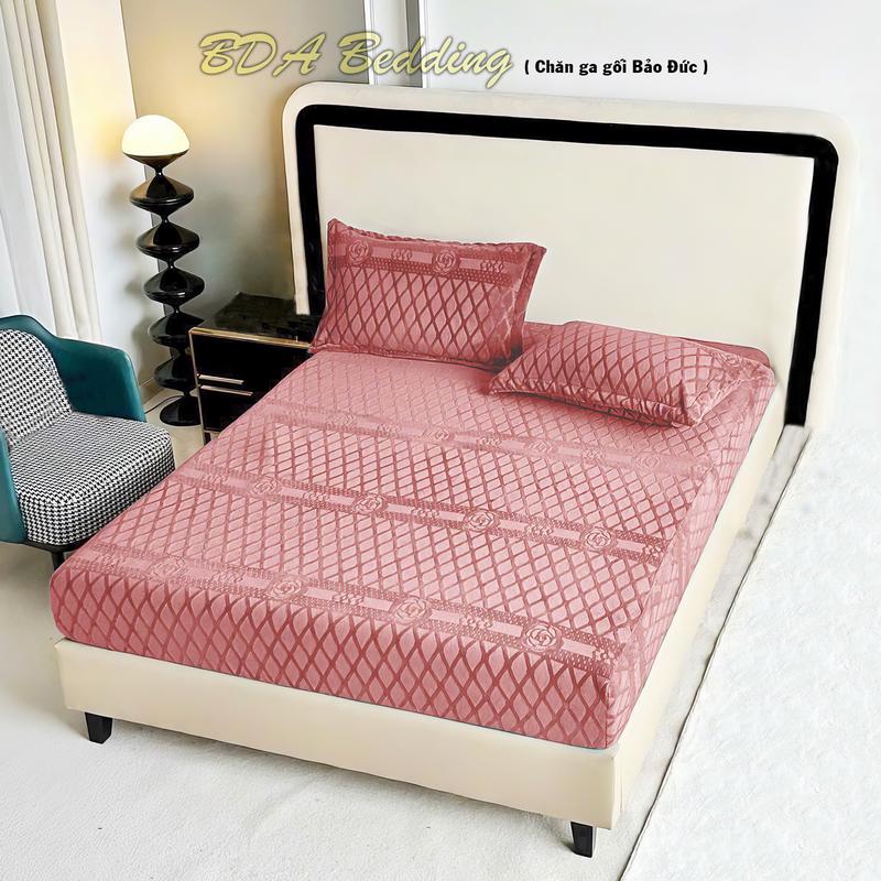 BDA Bedding Bộ Ga Trải Giường Nỉ Nhung CoCo 3 Món 1 Ga + 2 Vỏ Gối Size 1m6x2m 1m8x2m 2m2x2m Khăn Trải Giường & Vỏ Gối Ứng Hồng Mềm Mại Phù Hợp Mùa Thu Đông