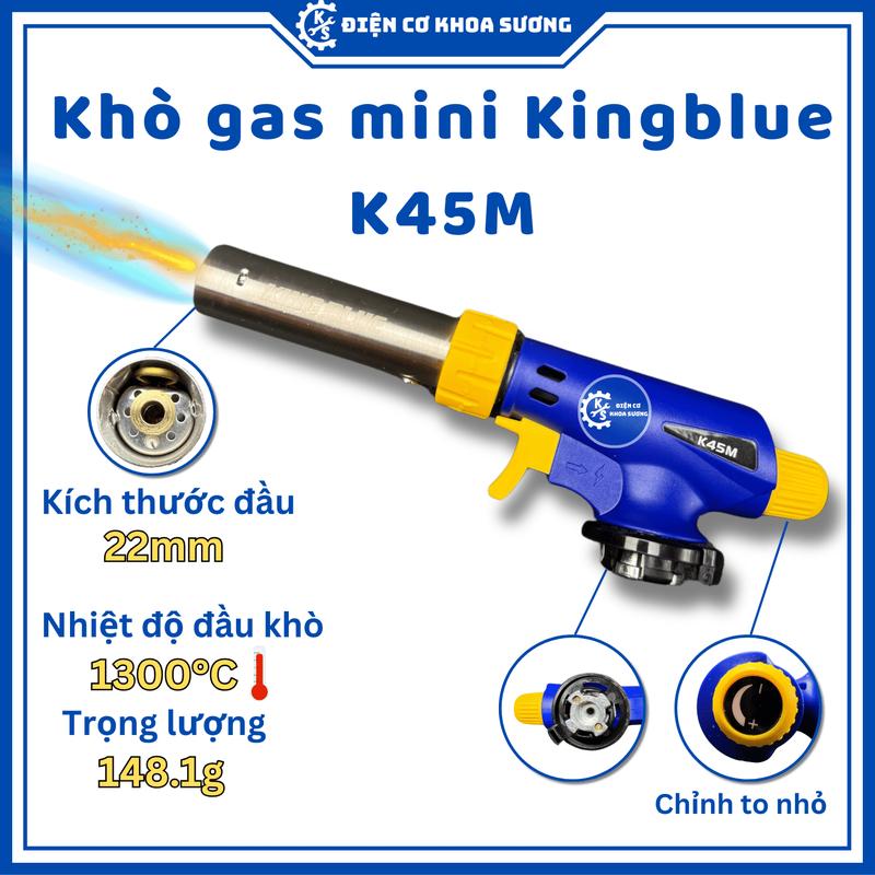 Đầu khò gas mini Kingblue K45M có vòng chỉnh Oxy đèn khò gas - Hàng chính hãng