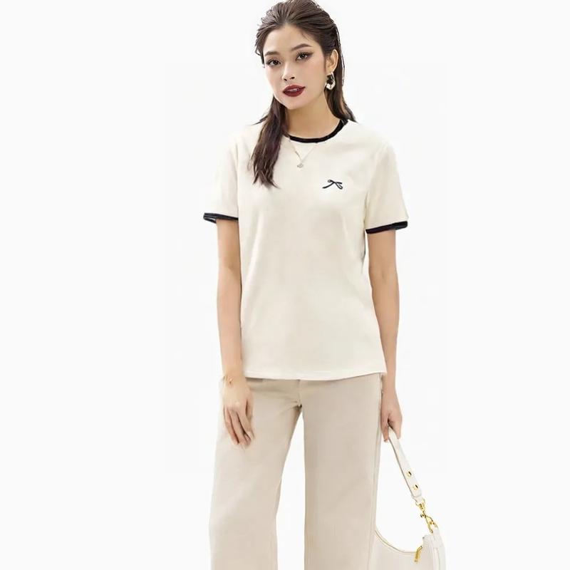 Áo thun Baby Tee nữ in nơ chất borip cotton thấm hút mồ hôi co giãn 4 chiều xịn nhiều màu M177 - Women, Top 4