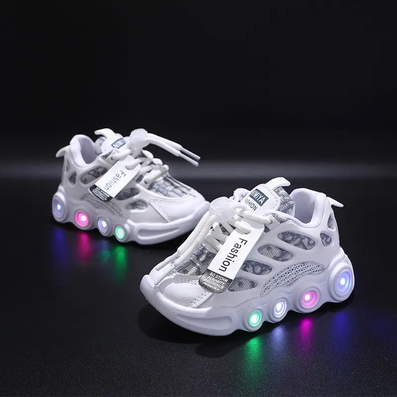 Giày Hợp Xu hướng Có Đèn LED, Dành Cho Trẻ Em, Thích Hợp Cho Bé 1-6 Tuổi, Lưới Ruy Băng Chữ Cái, Thoáng Khí, Giày Nhẹ Thường Ngày Được Khuyến Nghị Nên Lựa Chọn Lớn Hơn Một Cỡ, 2023 1