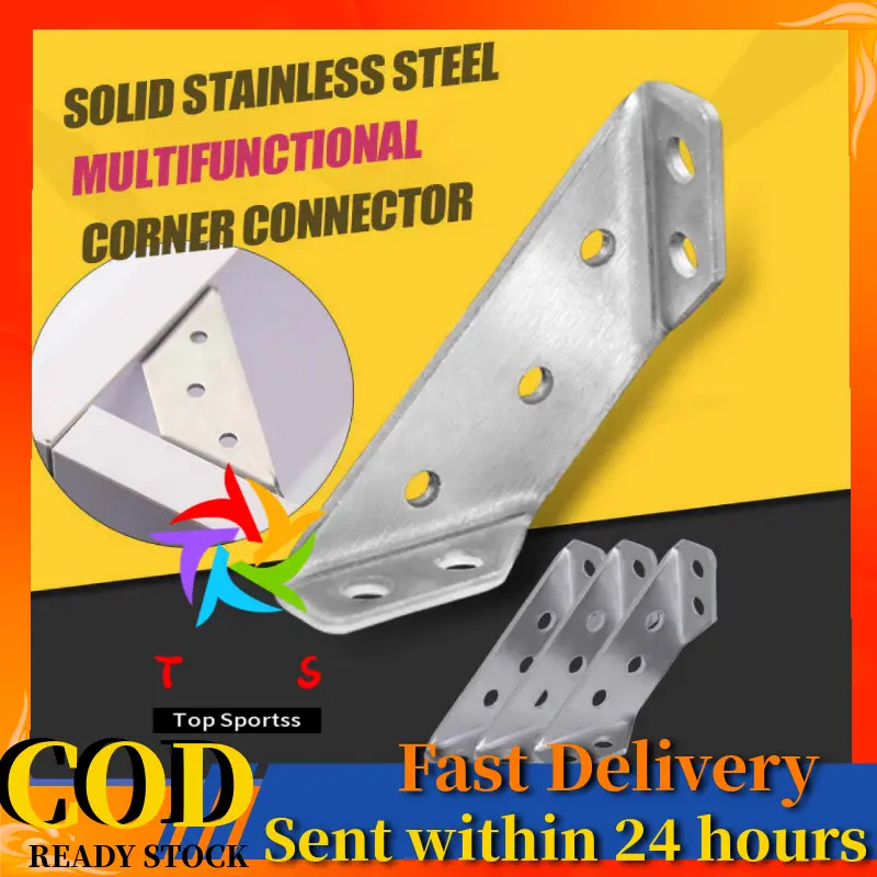 [ Lower Price ] Metal Trapeziform Angle Bracket - Stainless Steel Furniture Corner Braces - Joint Corner Connector for Shelf Cabinet Table Chair - Furniture Triangle Support Frame（Including screws）