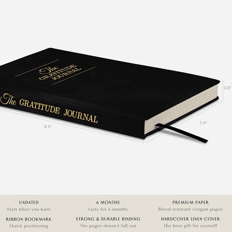 Product Introduction of Gratitude Journal, 3 Counts/set Simple Undated Hardcover Daily Guide Planner, Effective Gratitude Journal for Women & Men 7