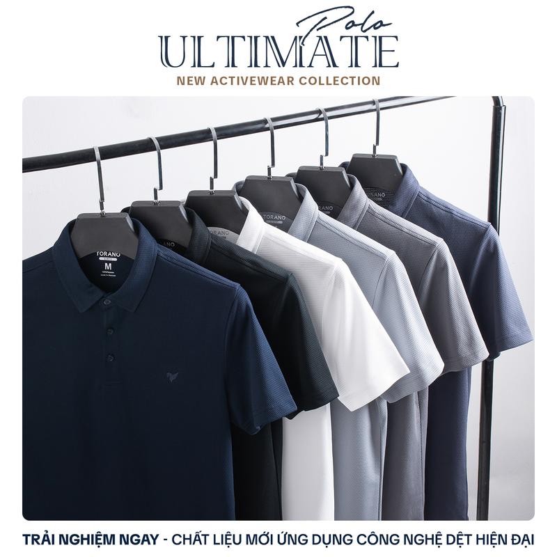 ULTIMATE COLLECTION Áo polo thể thao nam TORANO TP027 Slimfit thấm hút mồ hôi khô nhanh co giãn tốt có cổ tay ngắn xám cộc tay Menswear Ngắn Tay Shirt