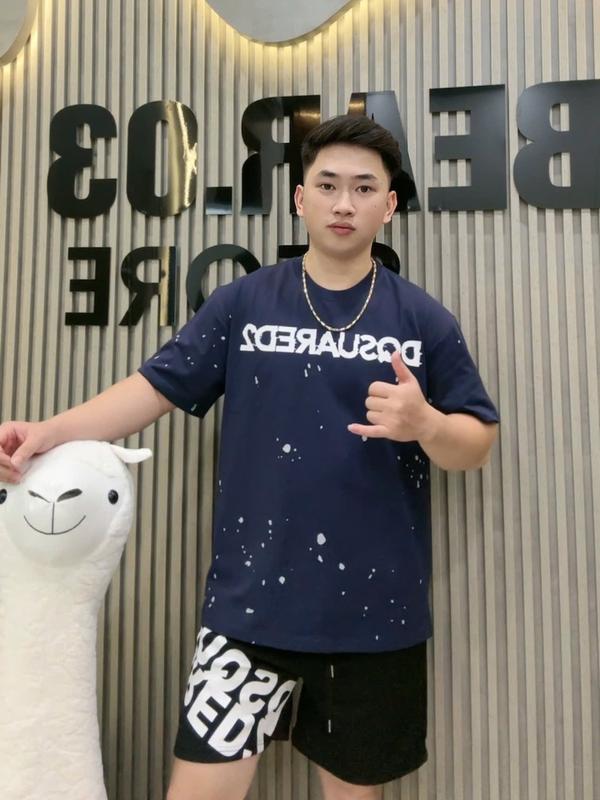 SÉT BỘ NAM MÀU XANH THAN HỌA TIẾT VẨY SƠN , QUẦN DS CHÉO THOÁNG MÁT BQ: 250 Áo Menswear