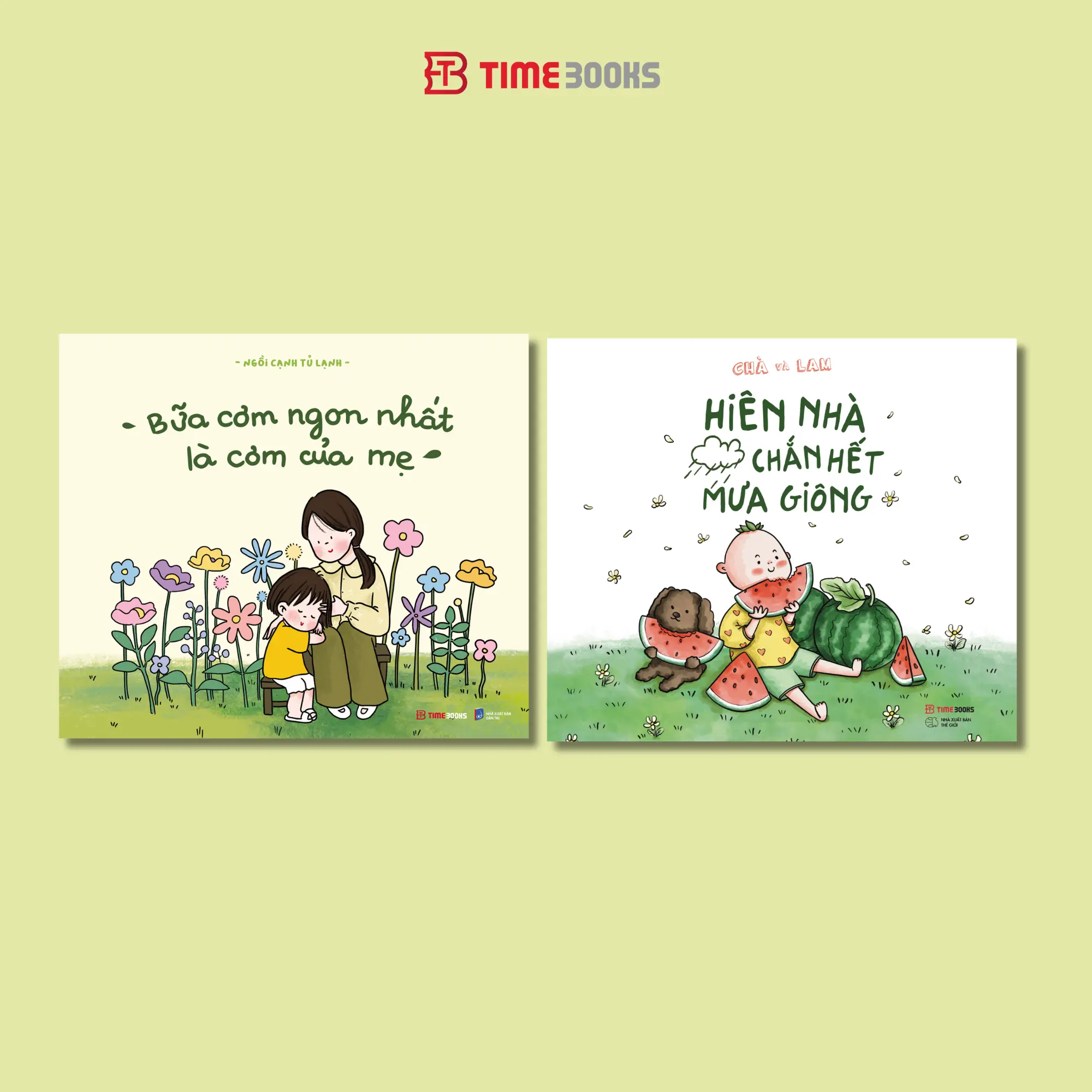 Timebooks -Combo 2 cuốn sách tô màu Bữa Cơm Ngon Nhất Là Cơm Của Mẹ + Hiên Nhà Chắn Hết Mưa Giông - pol