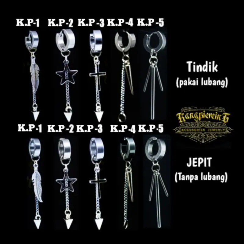 Anting bts korea kypop terlaris tindik dan jepit Silver Aksesoris