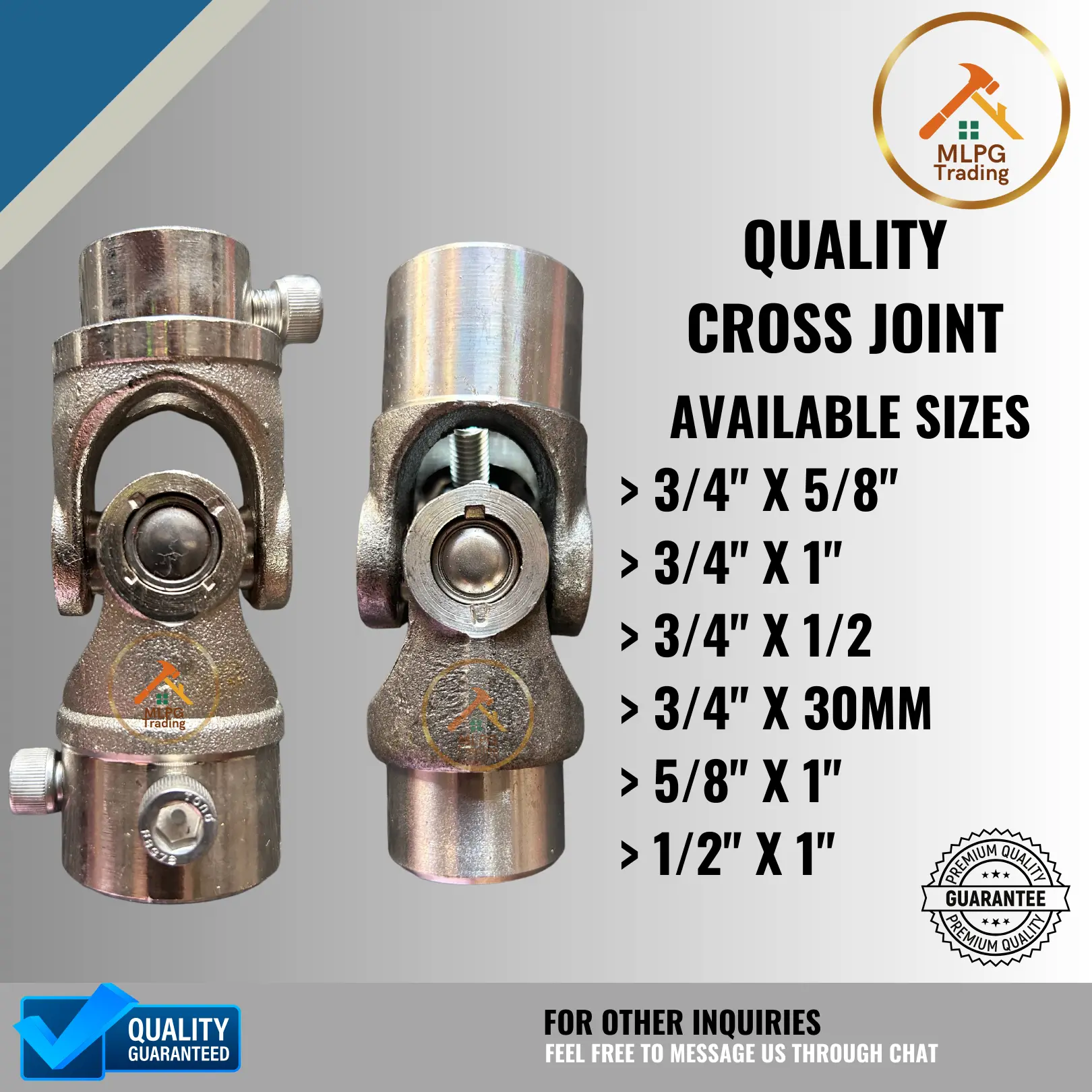 Quality Cross Ball Joint for Pump Boat Engine (3/4"x 5/8, 1/2", 1", 30mm | 5/8" x 1" | 1/2" x 1")