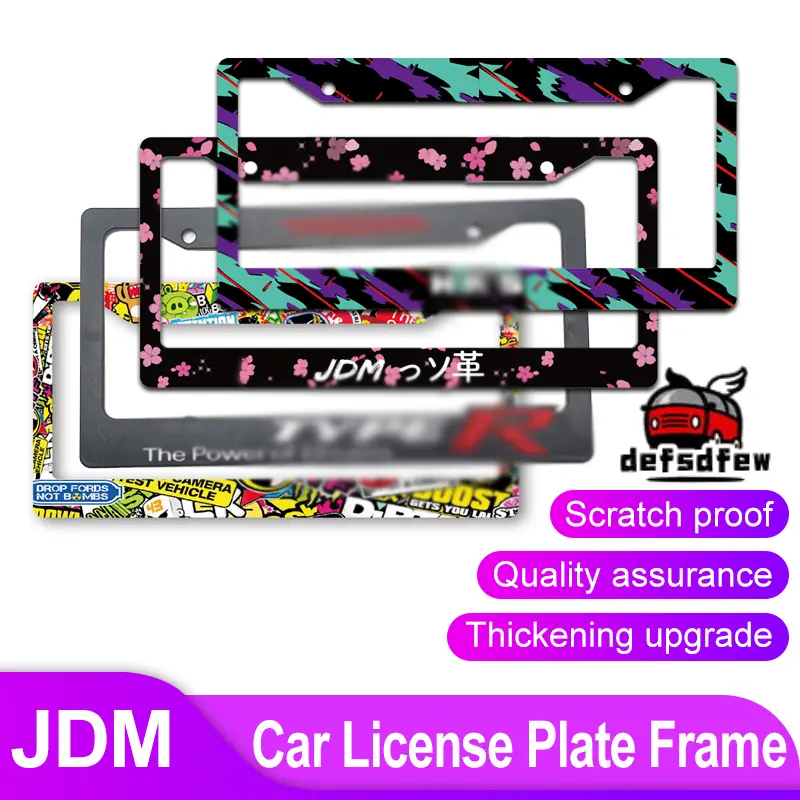 1PCS ABS US Car License Plate Frame Cover Jdm Bride Mugen Number Plate Holder Car Accessories