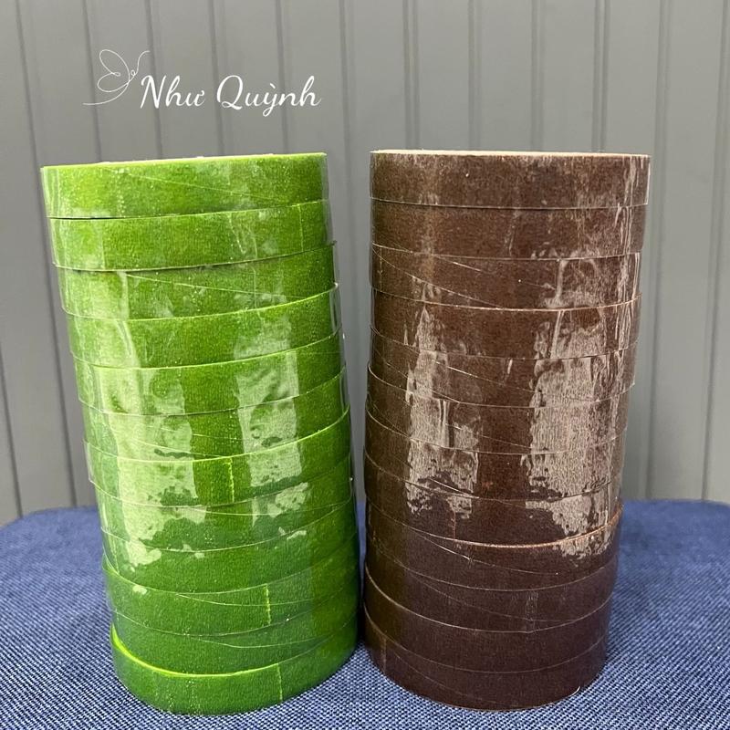 Lốc 12 cuộn băng keo sáp quấn cành, làm thân cây hoa giả, handmade, quấn thân hoa trang trí 4