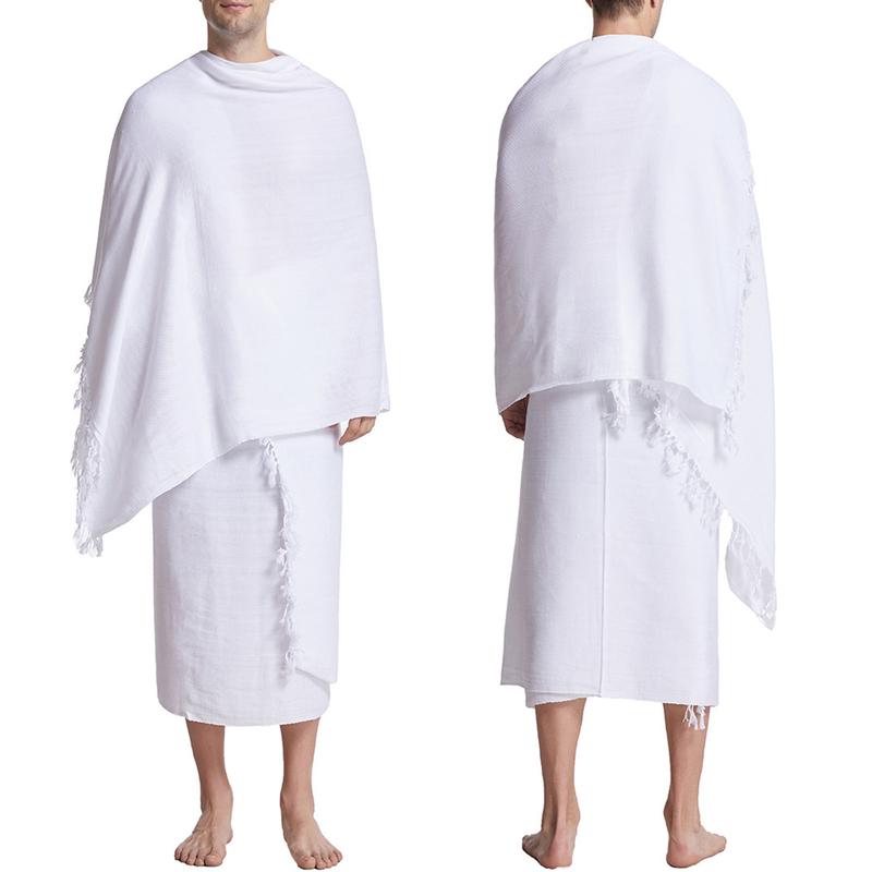 Mens Ihram Towel Hajj & Umrah White New Terry Saudi Desert Dress 5