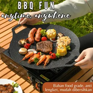 Grill Pan BBQ / Wajan Pemanggang Multifungsi Ukuran 28cm Dan 32cm Kitchenware Alat Arang