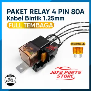 Relay Kabel Soket Untuk Klakson Lampu Tembak D2 Laser Biled - Relay 4 Kaki 12v 80A PMV - Riley Riley 4 Pin - untuk Kelakson Denso Bosch Hella - Suara Klakson Lebih Kenceng Langsung Pasang - Relay Sebagai Saklar Jembatan Arus Besar Set Tembaga