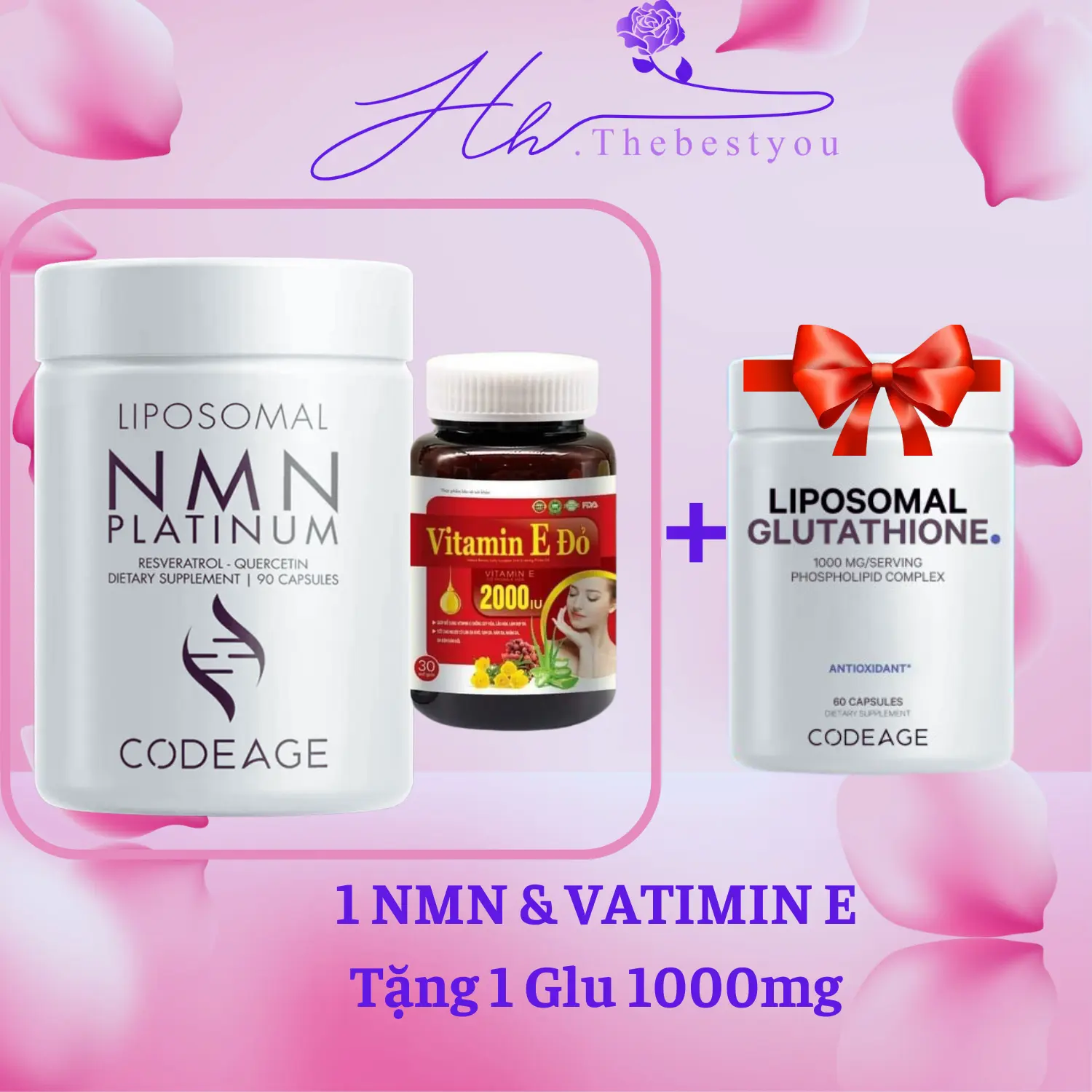 { mua 1 tặng 1} Viên uống  trẻ hóa làn da Codeage Liposomal NMN 90 Viên