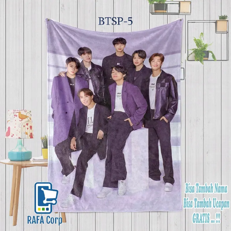 selimut ganteng -selimut BTS  -selimut BTS purple 1