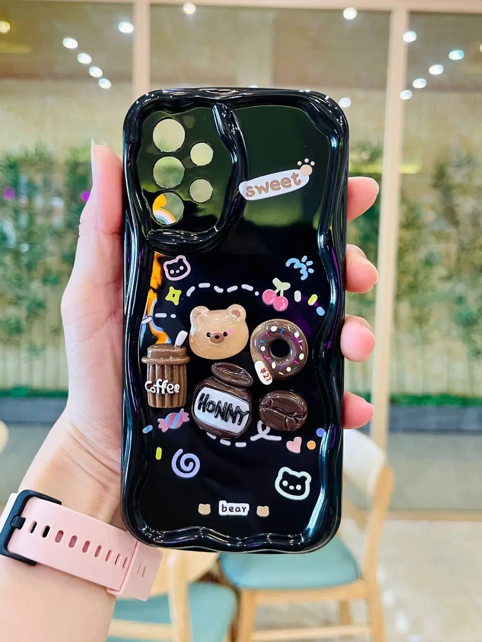 (Nhiều dòng máy) ốp lưng gắn Charm Coffee Honey ngọt ngào và các mẫu vỏ dành cho Phụ Kiện