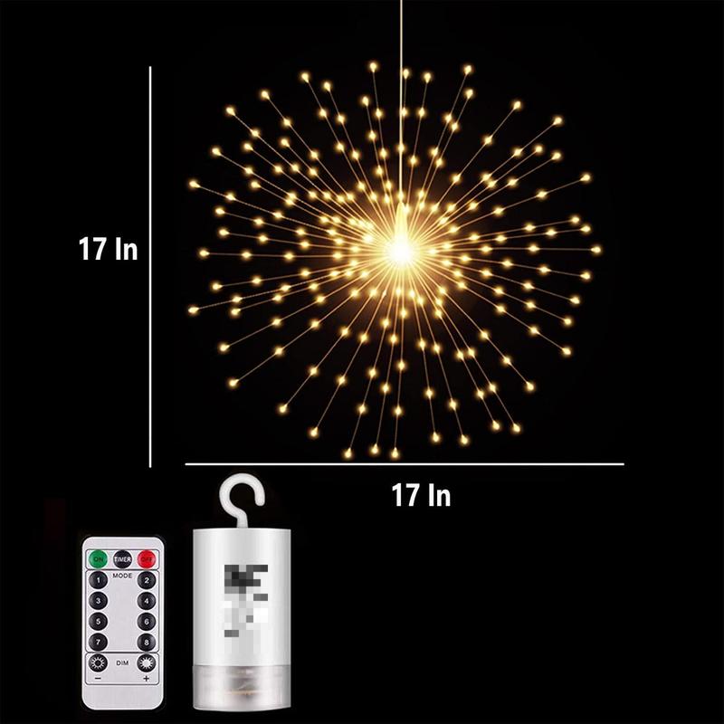 200LED Hanging Sphere Lights Battery shops Operated Starburst Lights 8 Modes Dimmable