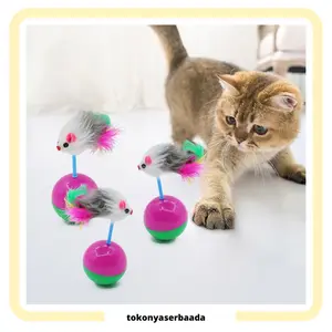 TSA (COD) Mainan Kucing Bola plastik Tikus Goyang Mainan Hewan Peliharaan Kucing Anjing Rattle Pet Toys Dog Cat