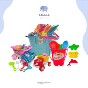 [ Giggel ] Ember Pasir / Mainan Cetakan Pasir / Mainan Pasir anak / Set Mainan pasir Sand Toys Water sekop  pasir balon tembak turtle kuning air & pasir pelatihan & pengamatan memori pasir merah