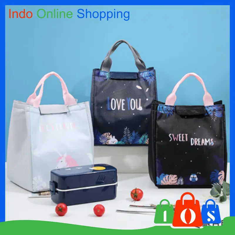 IOS 613 Tas Bekal Lunch Cooler Bag  Waterproof Tas Bento Alumunium Foil Lunch Bag Import COD 0