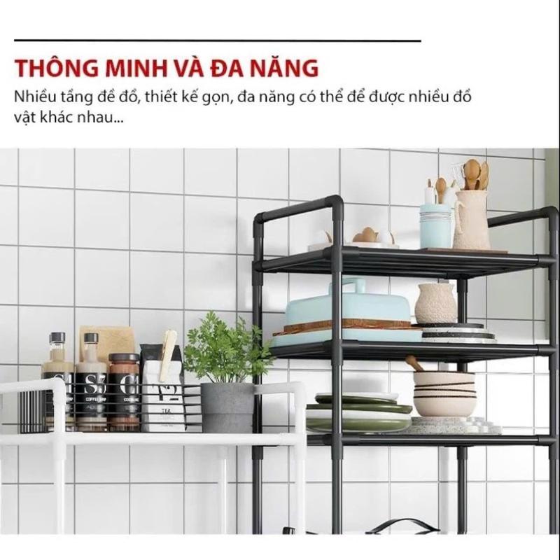 Kệ để đồ đa năng 6 tầng , khung thép cácbon Sơn tĩnh điện chống gỉ , sử dụng trong nhà tắm , phòng bếp , phòng ngủ , chắc chắn đa năng . 5