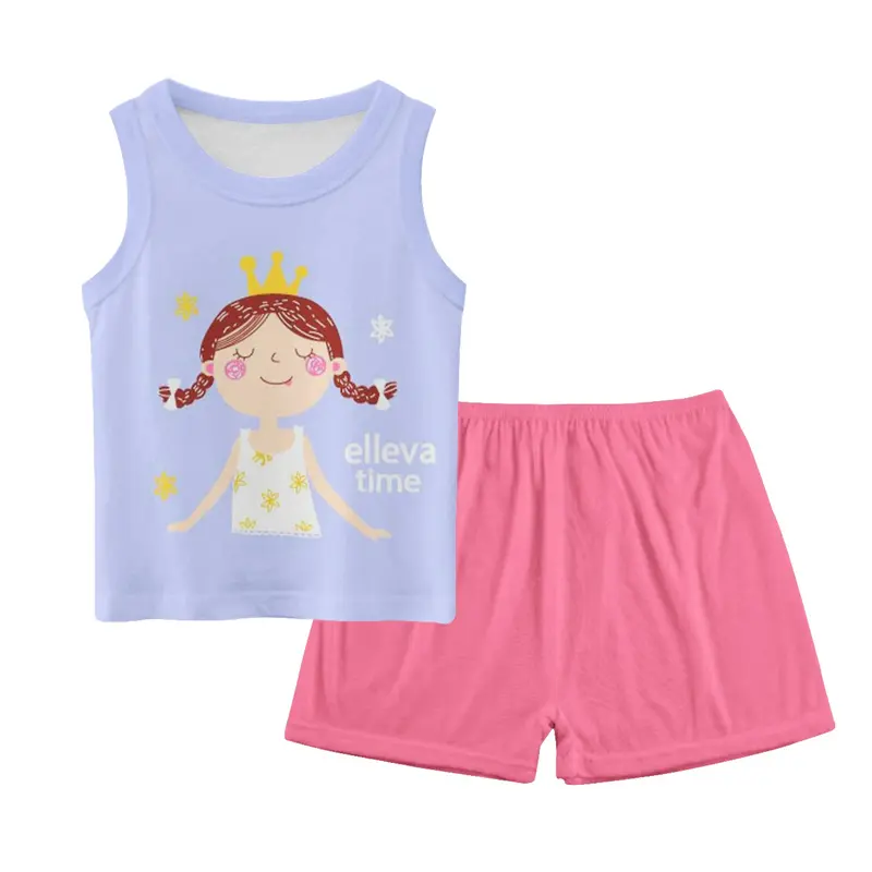 BBI Setelan singlet anak perempuan dan laki laki set lekbong kutung bayi cowok dan cewek unisex import kualitas premium usia 0 4 tahun baju harian tanpa lengan motif karakter lucu 7057 4