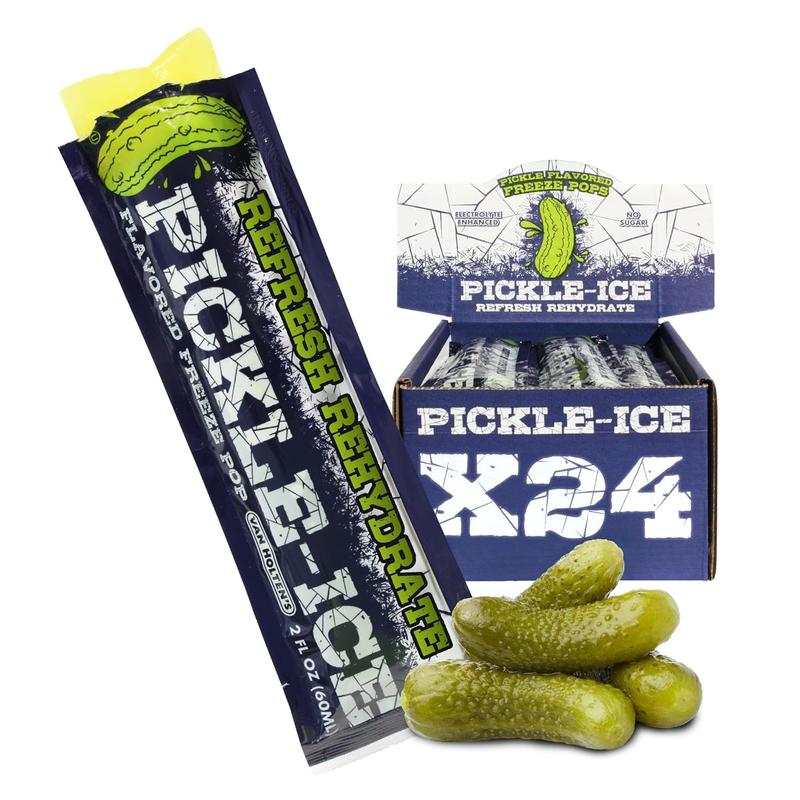 Pickle-Ice Pickle-Freeze Pops - 24 Count - Refreshing Pickled Flavor ...