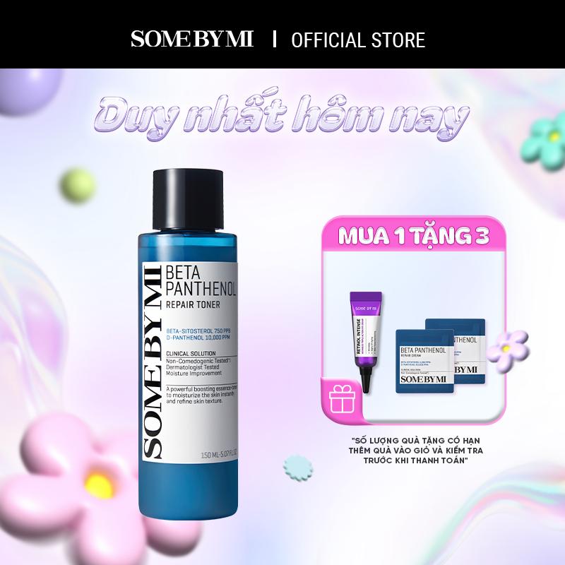 [Quà tặng 1 kem mắt 3ml + 2 kem b5 1.5ml] Some By Mi Nước hoa hồng dưỡng ẩm phục hồi da Beta-Panthenol Repair Toner 150ml