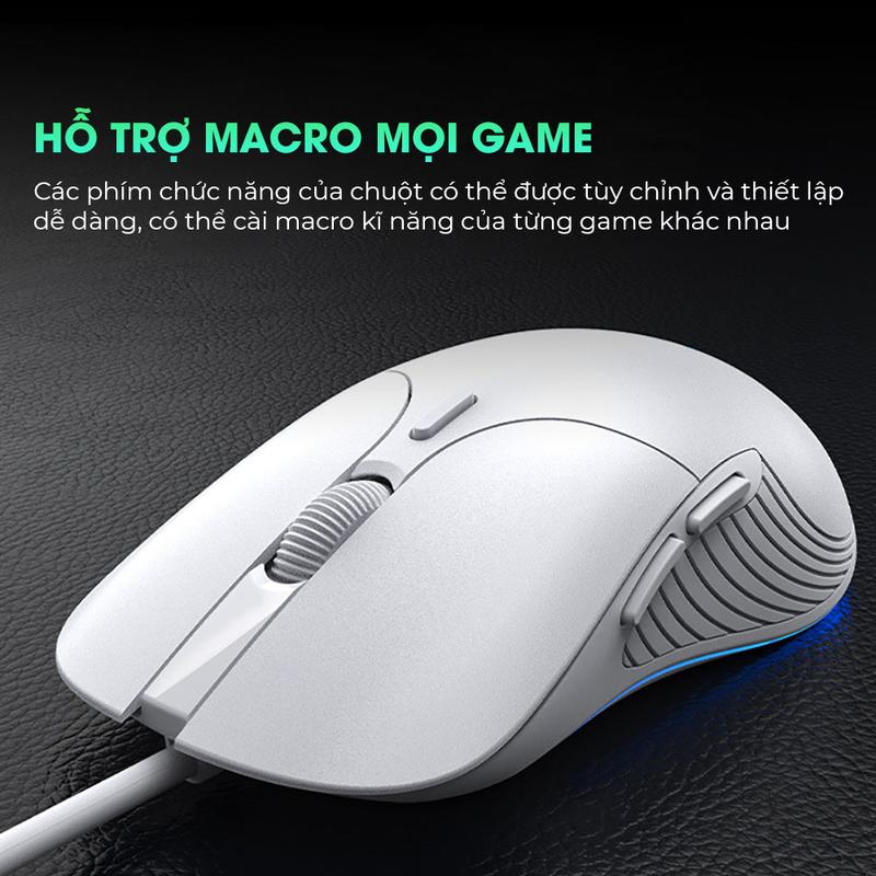 Chuột máy tính gaming SIDOTECH INPHIC PB1 có app hỗ trợ macro game pubg liên minh 8800 DPI thiết kế công thái học ôm tay viền chống trượt có LED 4 màu tắt âm silent click văn phòng | BigBuy360 - bigbuy360.vn