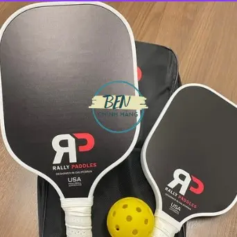 Rally Paddles - Bộ vợt sợi thủy tinh bán Carbon cao cấp chính hãng tiêu chuẩn thi đấu USAPA kèm túi và 4 bóng - bản 14 mm sợi Carbon lõi tổ ong cao cấp Sport vợt  pickleball 5