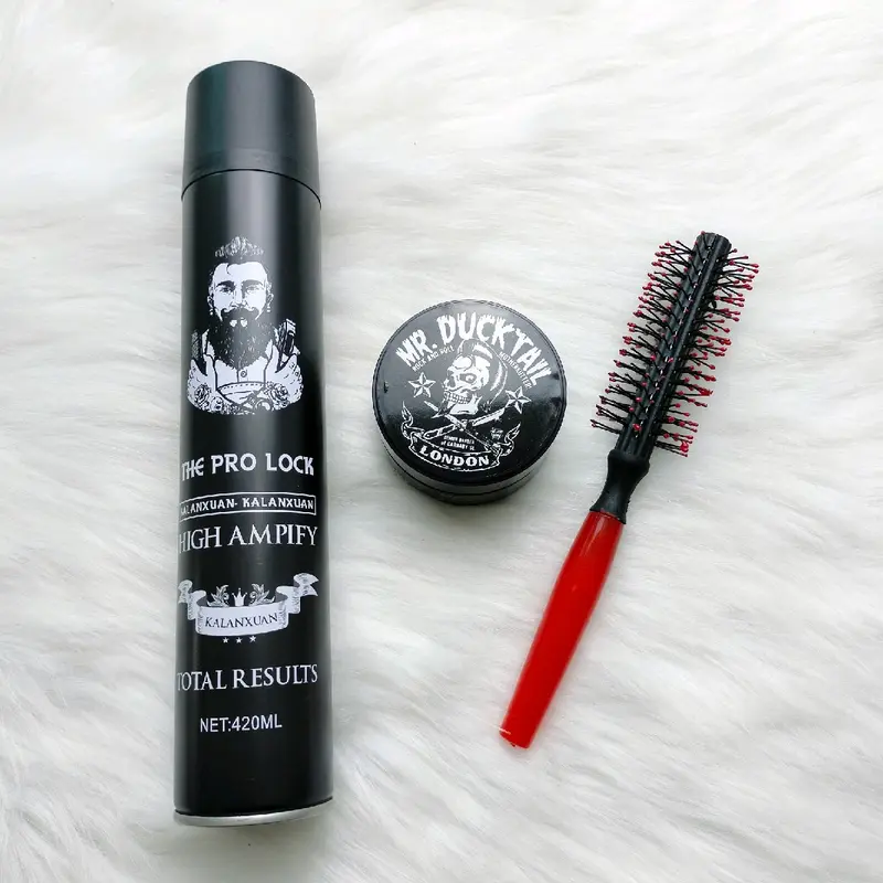 Combo gôm xịt và sáp vuốt tóc  mrduck hương thơm giữ nếp tốt Pomade 1