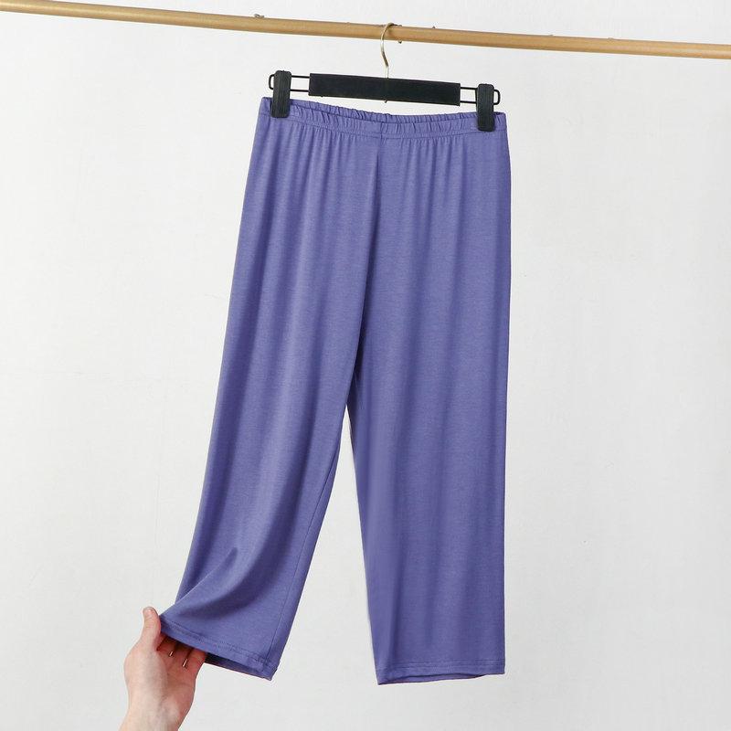 Product Introduction of Women's summer cropped pants modal thin home cotton plus large size high waist slim pajamas Loungewear Nightwear Womenswear Lingerie Homewear Pjs Trouser Basic Minimalist 14