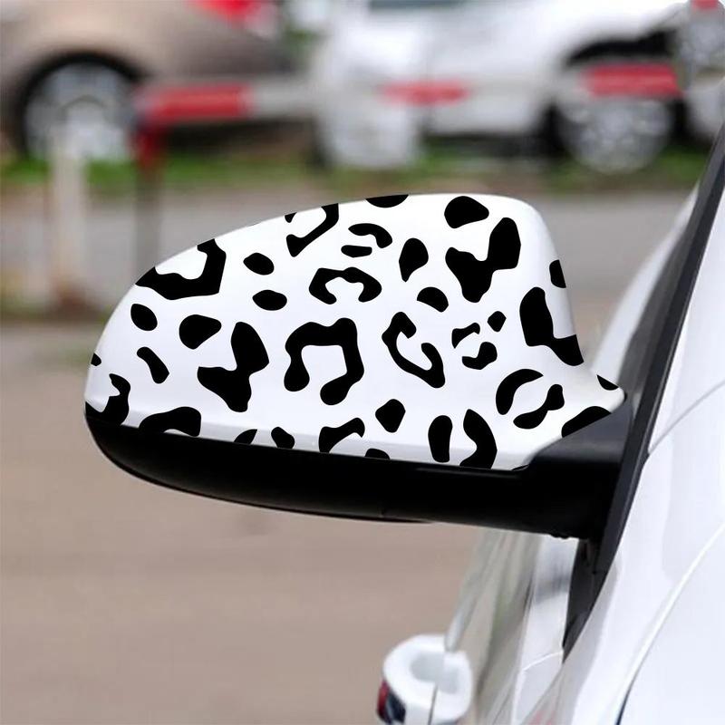 Leopard Pattern Car Mirror Sticker, Waterproof & Durable Scratch Blocking Self-adhesive Car Decal, DIY Decorative Accessories for Car Body Mirror 4