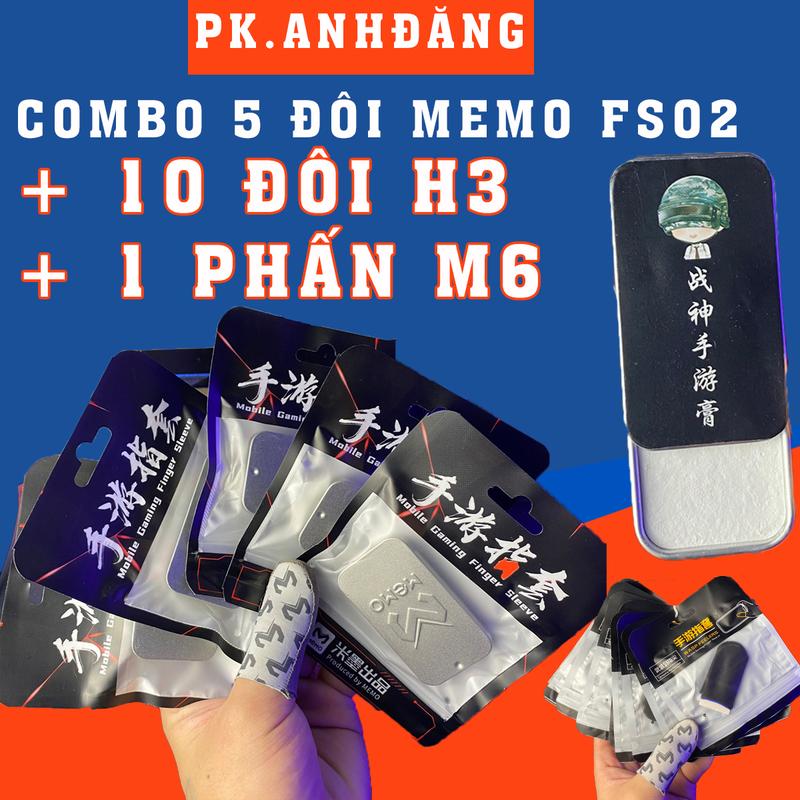 Combo 5 Đôi Bao Tay Chơi Game Memo FS02 Kèm 10 Đôi Găng Tay H3 Và Phấn Chơi Game M6 Bản Thường Chơi Điện Tử Phụ Kiện phukien game