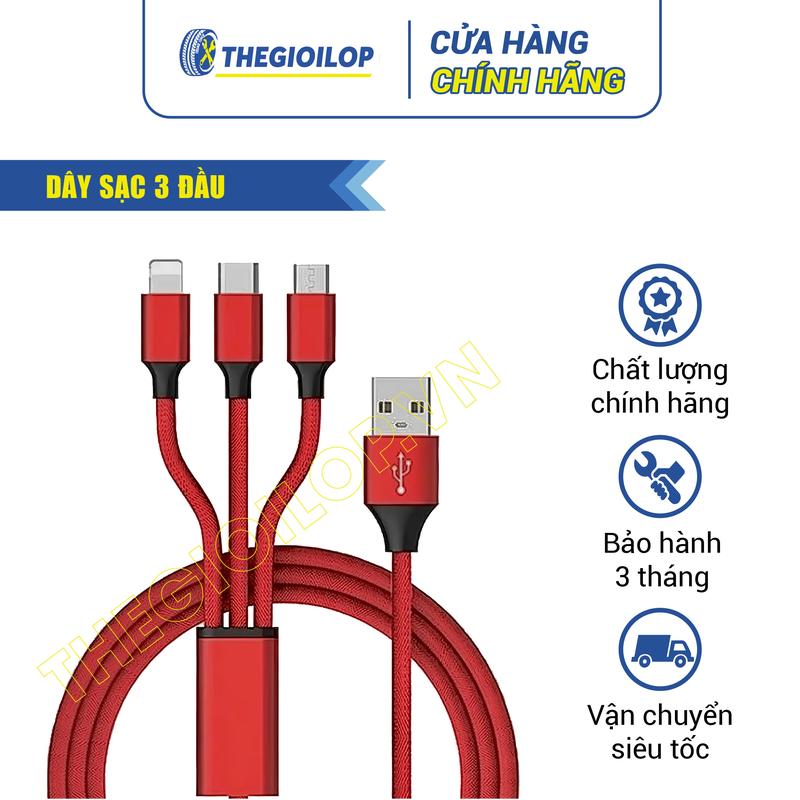Cáp Sạc 3 Đầu Nhanh 5A - Đa Kết Nối Micro USB, Lightning, Type-C - Đảm Bảo Hiệu Suất Sạc Tối Ưu 0