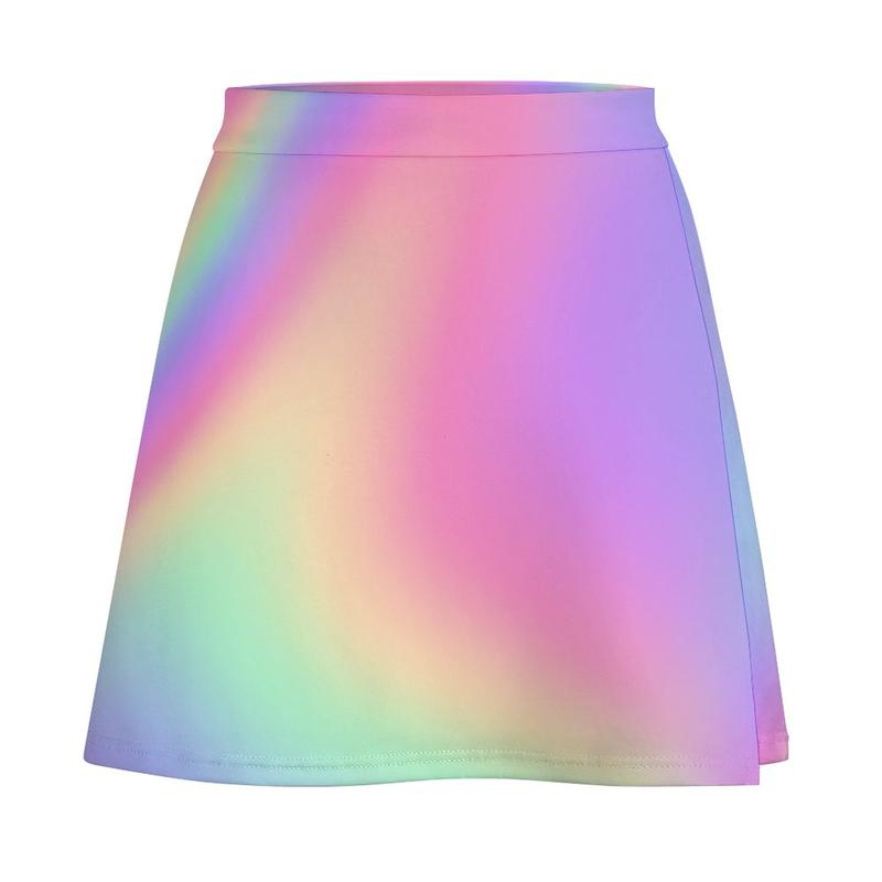 TikTok Shop pastel pearl holographic print Mini Skirt Dresses Female skirt midi skirt for women