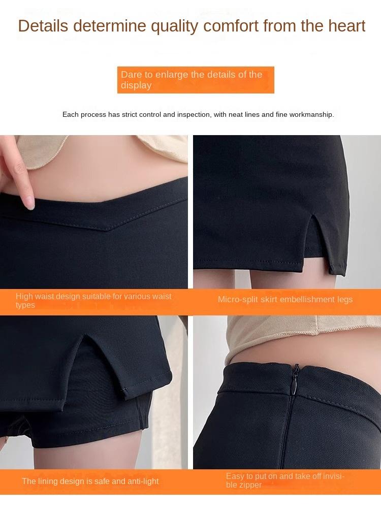 Product Introduction of Black midi skirt for women, spring new style, sexy and sexy girl, high waist, tight fitting, hip hugging skirt, pure desire style, A-line ultra short skirt 10